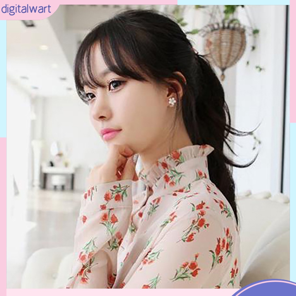 Đôi bông tai mặt hoa đính ngọc trai nhân tạo thời trang