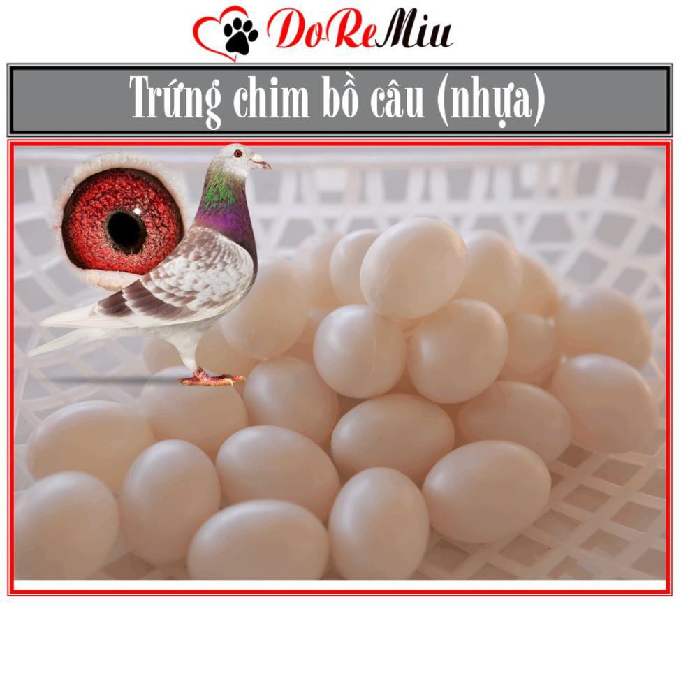 Doremiu- Trứng chim bồ câu bằng nhựa như thật (Ruột lỏng hồng) hỗ trợ bồ câu ấp đẻ đúng chỗ