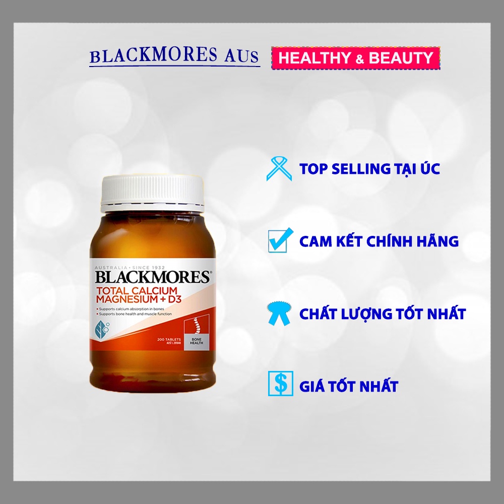 Viên uống hỗ trợ xương khớp Blackmores Total canxi & magnesium + D3, Blackmores Úc hỗ trợ xương khớp toàn diện