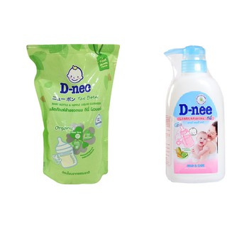 Combo nước rửa bình sữa dnee organic túi 600ml + chai