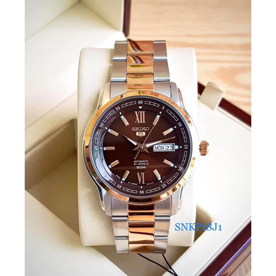Đồng hồ nam chính hãng Seiko 5 SNKP18J1 - Máy cơ tự động - Mặt kính cứng