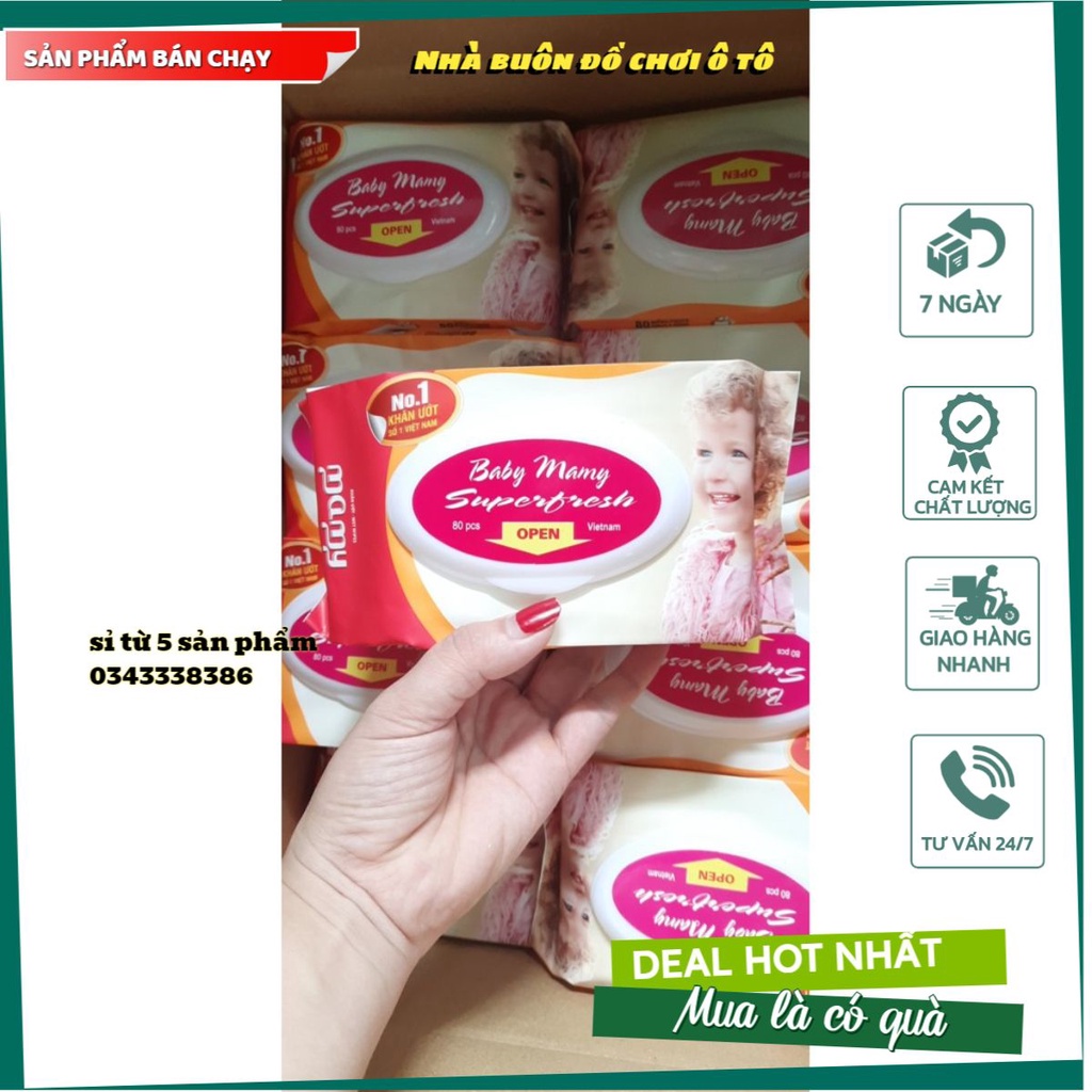 Khăn Giấy Ướt Đa Năng Tiện Ích Hãng Baby Mamy Supertresh - Made by Việt Nam