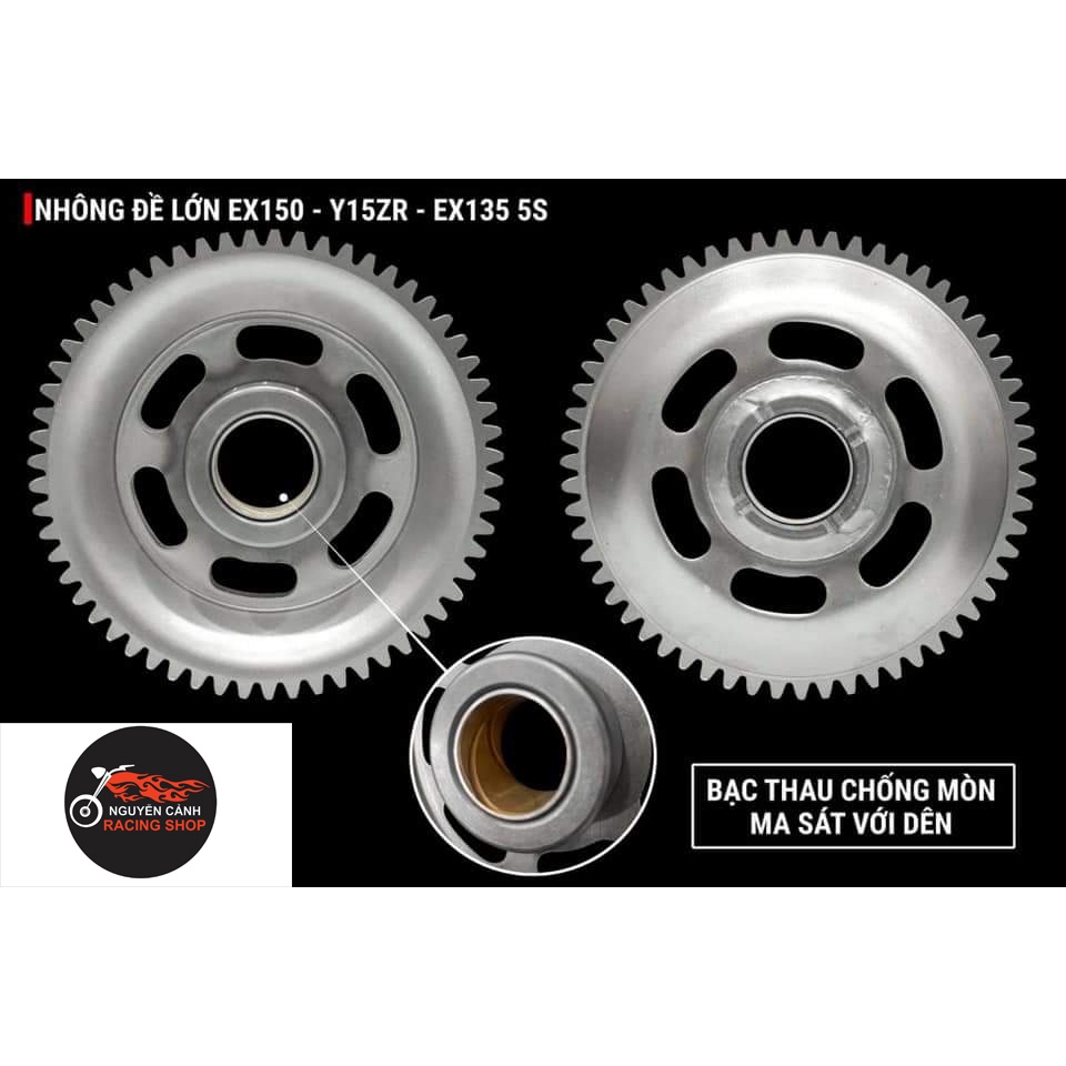 Nhông đề lớn exciter 135-150 bạc thau ma sát tốt