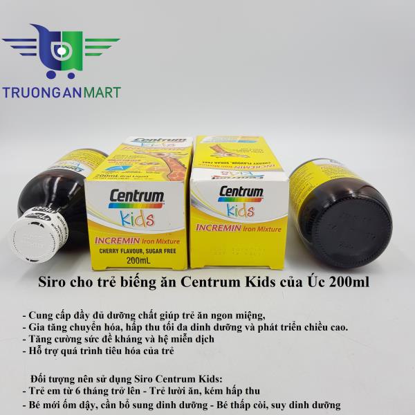 (Mẫu mới) Siro giúp bé ăn ngon Centrum Kids 200ml xuất xứ tại Úc dành cho bé biếng ăn