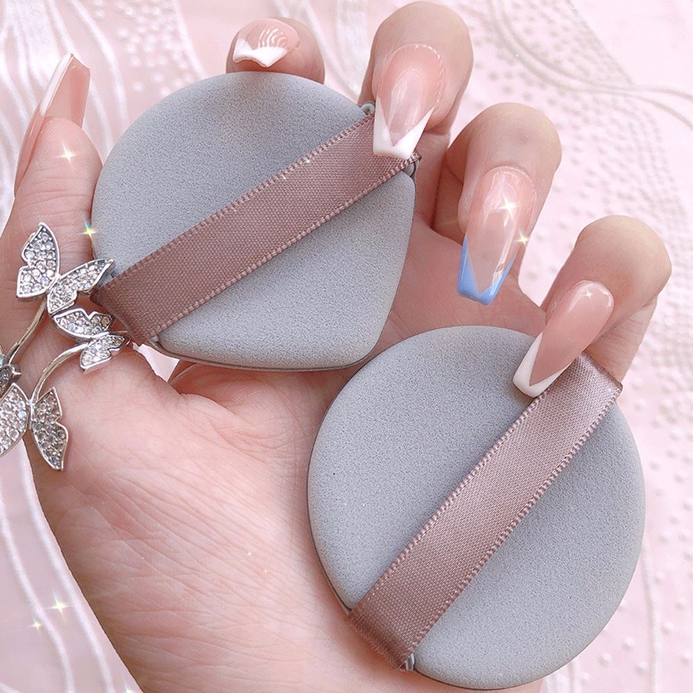 [Hàng mới về] Bộ 2 miếng mút trang điểm mềm hình tròn 2 mặt dễ mang theo tiện lợi