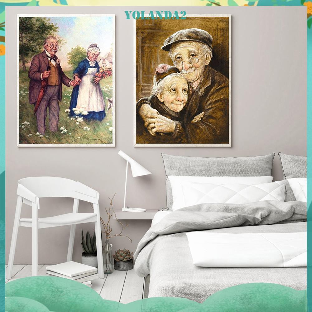 Bộ Tranh Đính Trang Trí Hình Cặp Đôi Cổ Điển 5d Diy