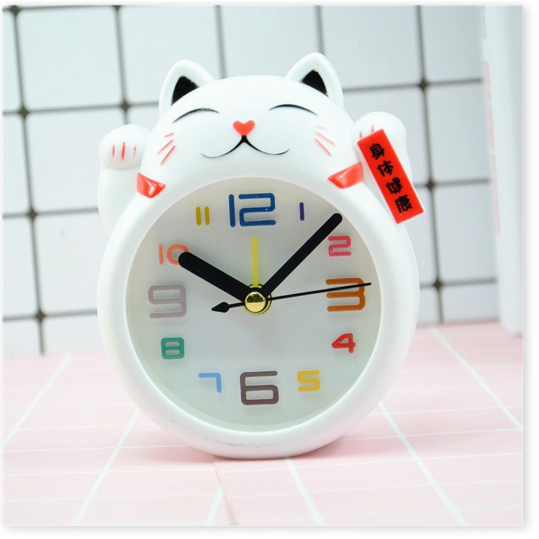 Đồng hồ ️ GIÁ VỐNĐồng hồ để bàn hình mèo, có chức năng báo thức, trang trí bàn làm việc 7641