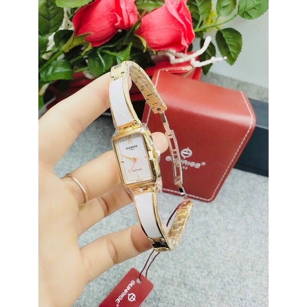 Đồng hồ nữ SUNRISE 9990SA, VT Vành Đá sang trọng,full hộp thẻ chính hãng, Kính Sapphre