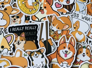 Sticker chú chó Corgi 🐶 50 miếng