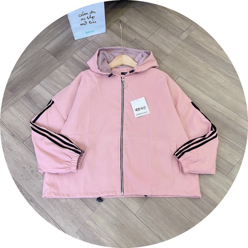 Áo khoác da lộn phối sọc bigsize hình thật