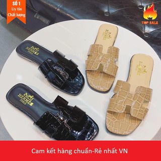 Xả kho BIG SALE- Dép lê quai chữ H vân rắn bóng cực sịn,có bảo hành Hàng đẹp