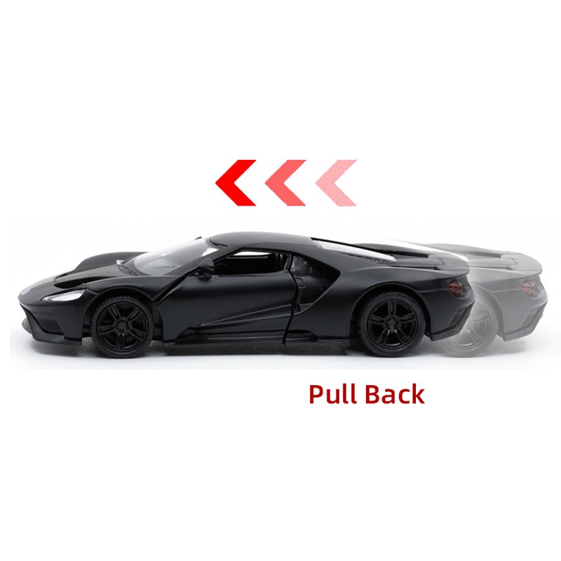 Yufeng RMZ FORD GT Cool Black Edition Xe thể thao được ủy quyền Mô hình xe hợp kim 1: 36 Kéo lại Cửa mở Bé trai Trẻ em Đồ chơi hợp kim Trang trí xe hơi Bộ sưu tập mô hình ô tô