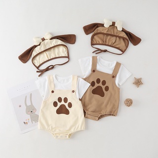 Bộ áo liền quần + mũ hình chú chó dễ thương cho bé