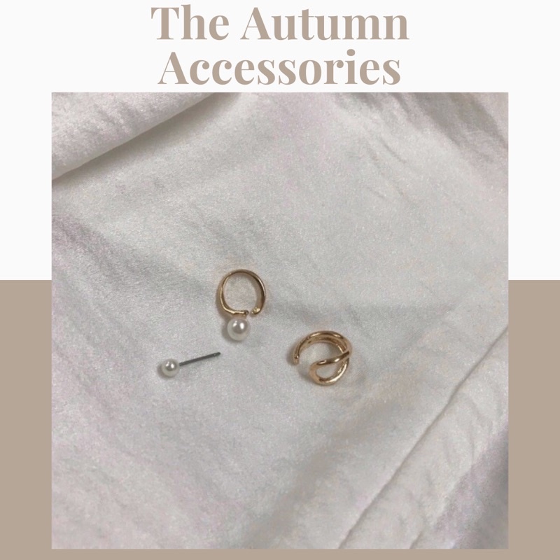 Set 3 khuyên tai đính ngọc trai nhân tạo The Autumn Accessories - SK01