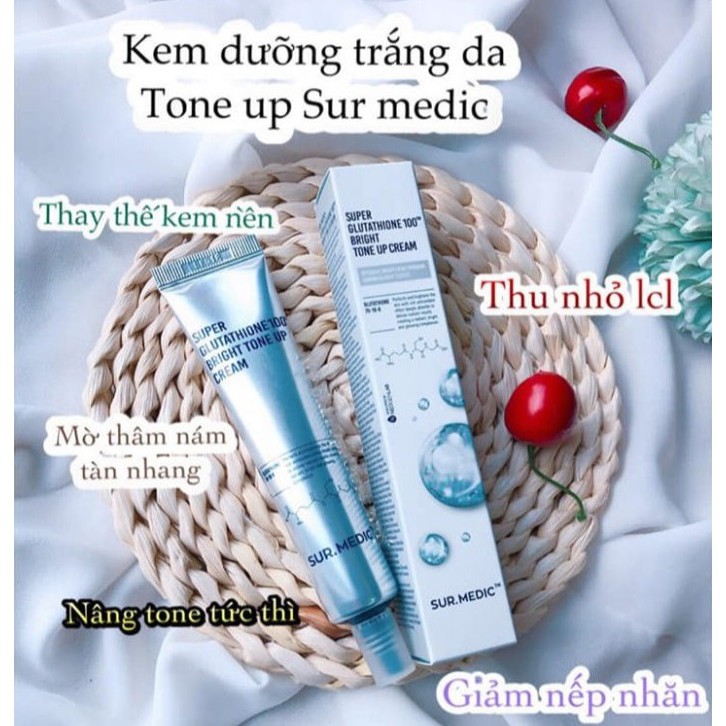 Kem Dưỡng Trắng Da Chống Lão Hóa Sur.Medic Super Glutathione 100 Bright Tone Up Cream 40ml