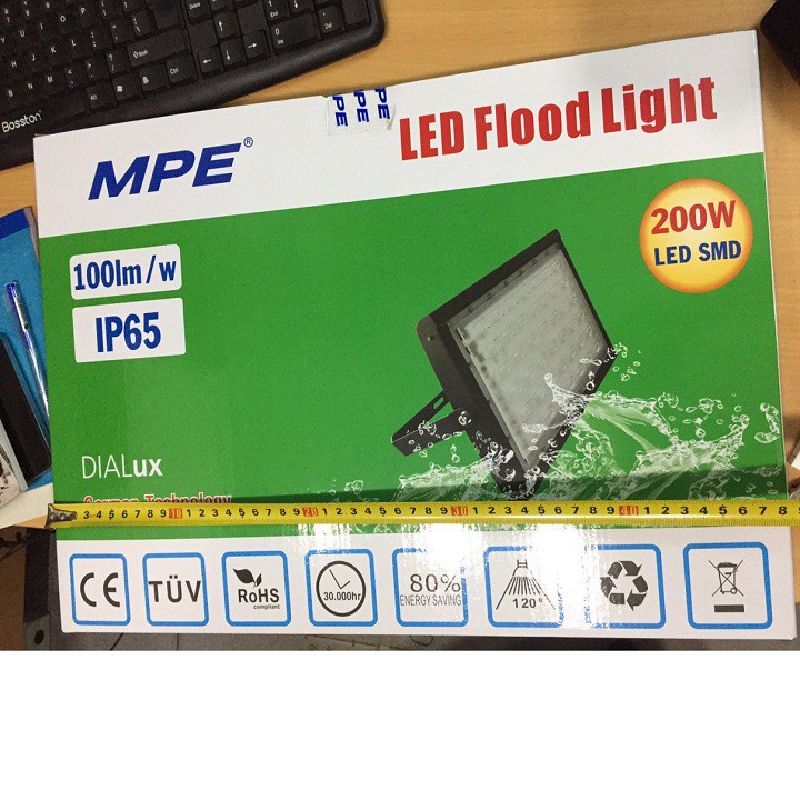 ĐÈN PHA LED 200W MPE IP65 CHỐNG NƯỚC  TRẮNG,VÀNG