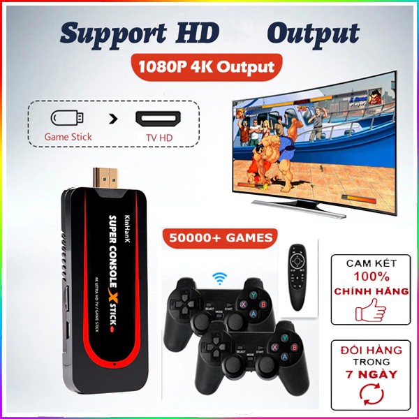 Vũ Trụ Game 50.000 TròMáy Chơi Game Console X Stick hỗ trợ Android TV Box HDMI Hỗ trợ chơi PSP / N64 / DC / PS1