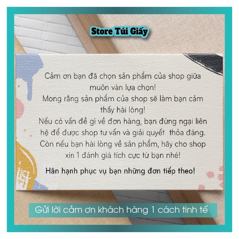 Thiệp cảm ơn Khách Hàng - SET 50 thiệp - Card giấy cứng, mẫu đẹp cute  - TUIGIAY.STORE