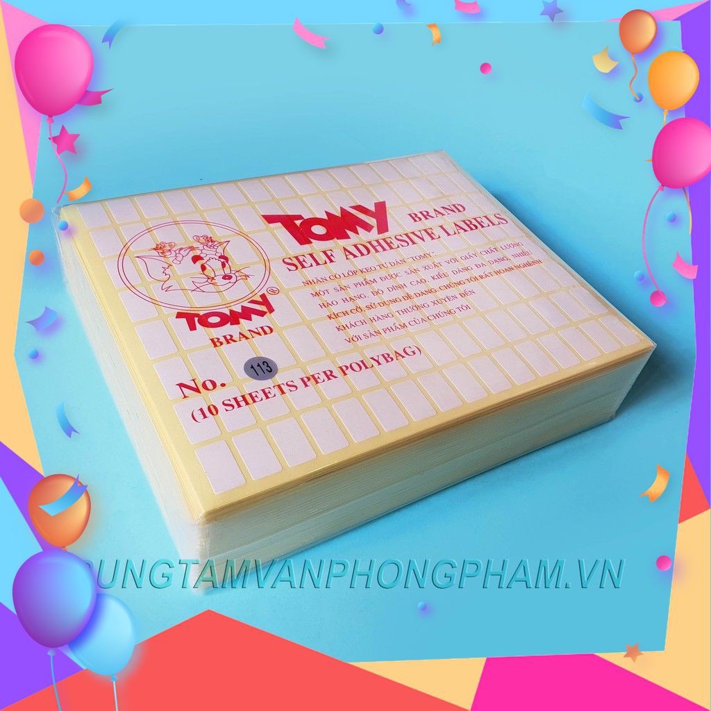 Lốc 25 xấp Nhãn có lớp keo tự dán Tomy A5 99 100 101 102 103 104 105 106 107 108 109 110 111 112 Giấy decal in mã vạch