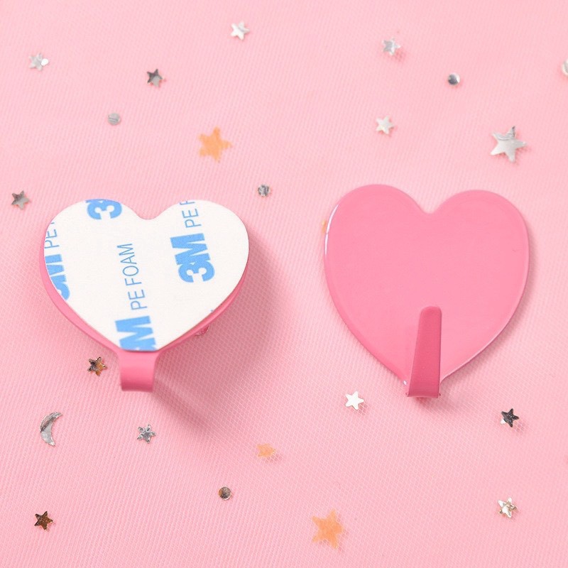 Móc Trái Tim Dễ Thương Nhiều Màu, Móc Treo Đồ Trang Trí Trong Nhà, Móc Dán Cute Đa Năng , Kingler  2117