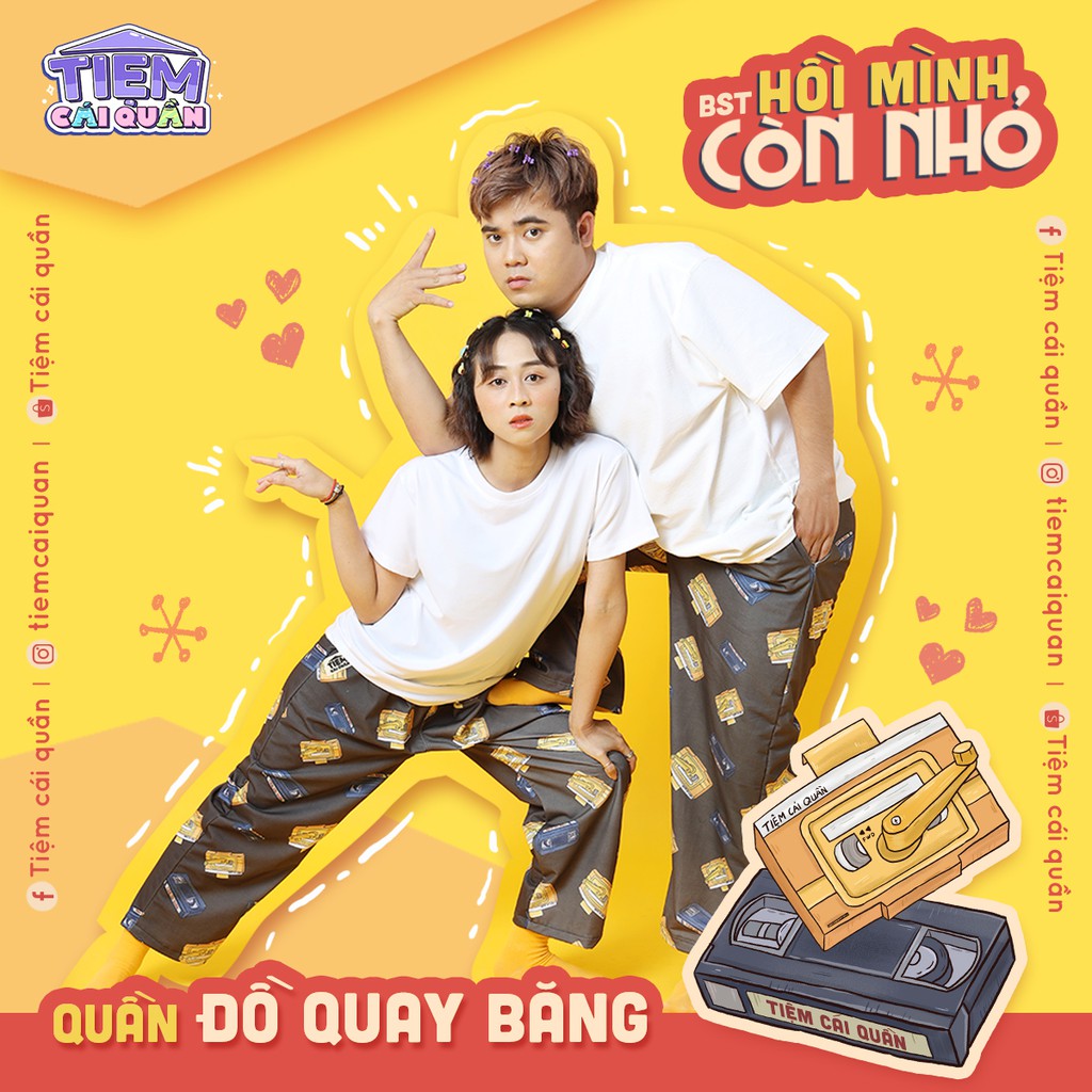 Quần hoạ tiết ĐỒ QUAY BĂNG TUỔI THƠ by Tiệm cái quần