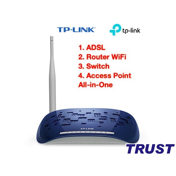 Modem ADSL Router Wifi TP-Link 150Mbps - Chipset Qualcomm-TD-W8950N - Hàng Chính Hãng