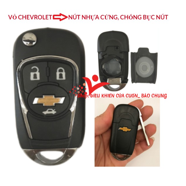Vỏ chìa khóa gập thay thế  Chevrolet Cruze, Lacetti 3 nút hàng chuẩn