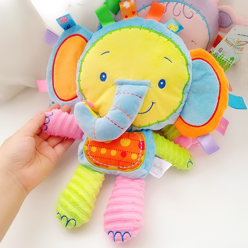 Thú Bông Phát Triển Đa Giác Quan Đồ Chơi Chút Chít Cho Bé Sơ Sinh Có Lục Lạc Happy Monkey TB01