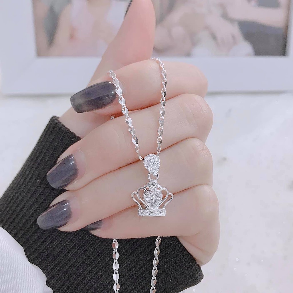 Dây chuyền vương miện Bạc ta - Dây chuyền nữ bạc ta , siêu đẹp siêu rẻ - Vàng bạc Khải Khải
