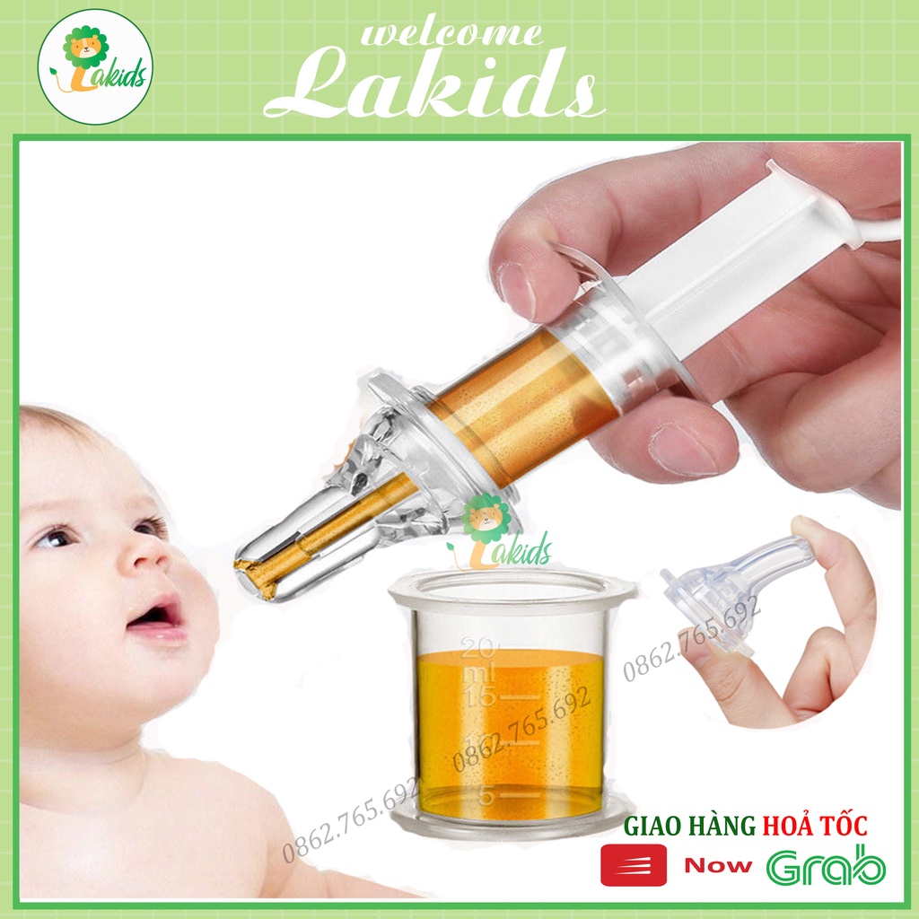 Dụng cụ uống thuốc cho bé đầu Silicon mềm thiết kế chống sặc vô cùng tiện lợi, an toàn cho bé Lakids