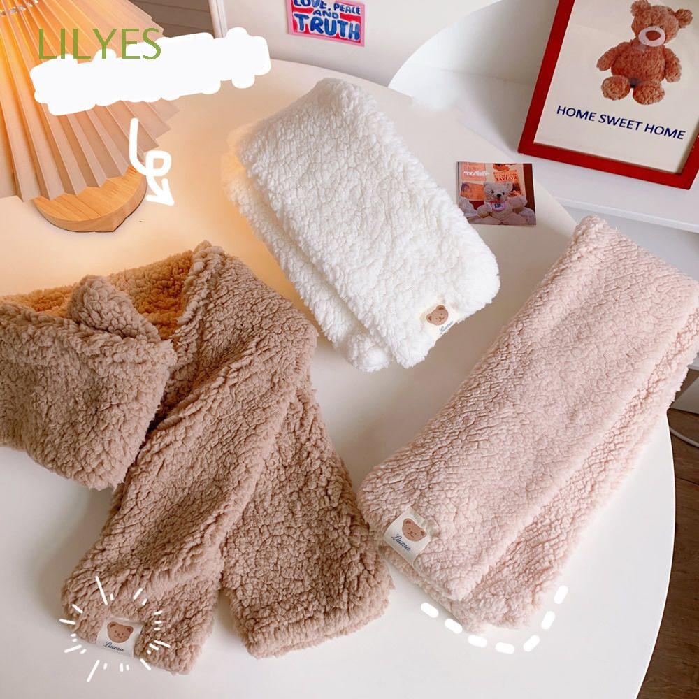 Khăn choàng cổ giữ ấm bằng vải lông nhiều màu sắc phong cách Hàn Quốc cho nữ