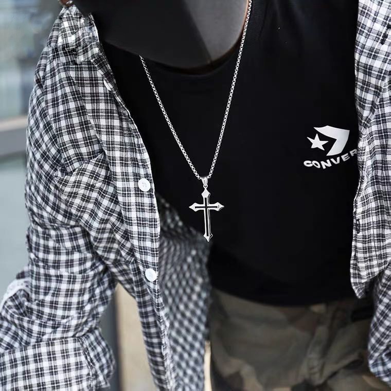 Vòng cổ hip hop nam nữ Vòng cổ nam Vòng cổ nữ Vòng cổ cá tính thời trang Ins personality Cross Necklace versatile pendant accessories for men and women Dây Chuyền Mặt Chữ Thập Cá Tính Phong Cách Harajuku Cho Nam Và Nữ DC08