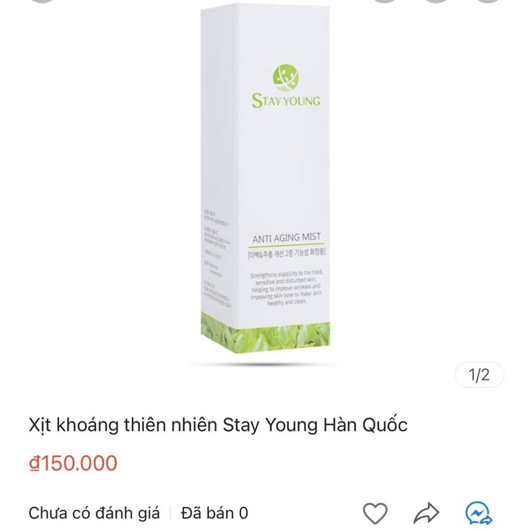 Xịt khoáng Stay Young Hàn Quốc