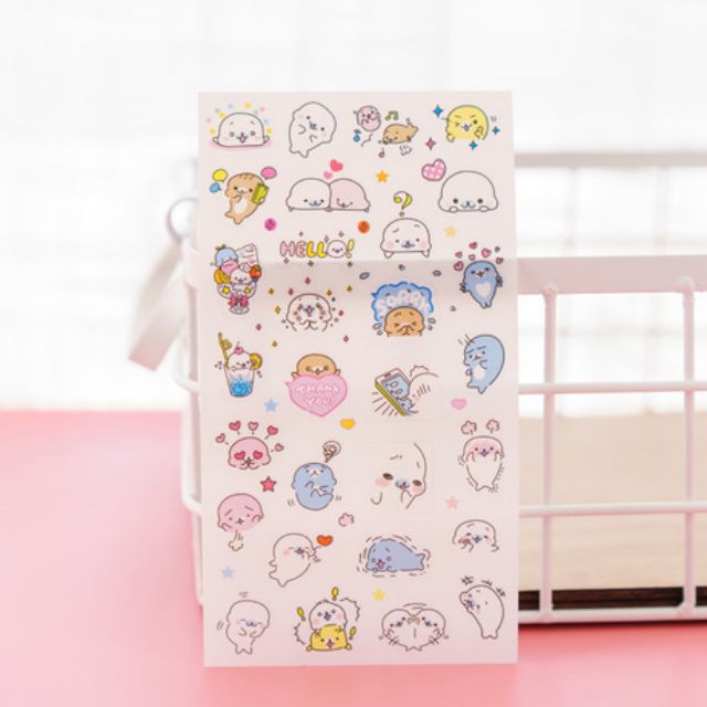 Set 6 tấm sticker hải cẩu ST04