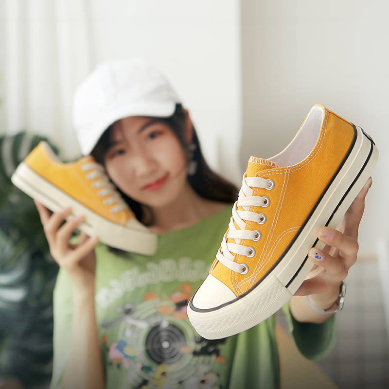Giày Thể Thao Canvas Đế Bằng Màu Đen Cột Dây Phong Cách Hàn Quốc Thời Trang Mùa Thu 2018 Cho Nữ