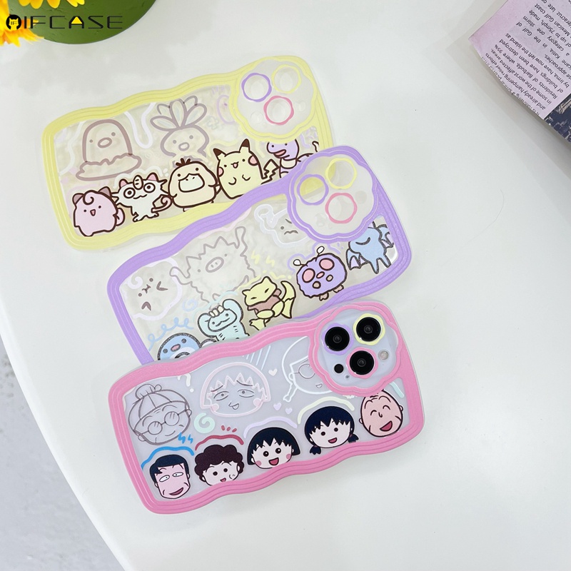 Ốp Điện Thoại Mềm Trong Suốt In Hình Pikachu/Maruko Cho iPhone 13 12 12 11 Pro Max XS Max XR X 7 8 Plus