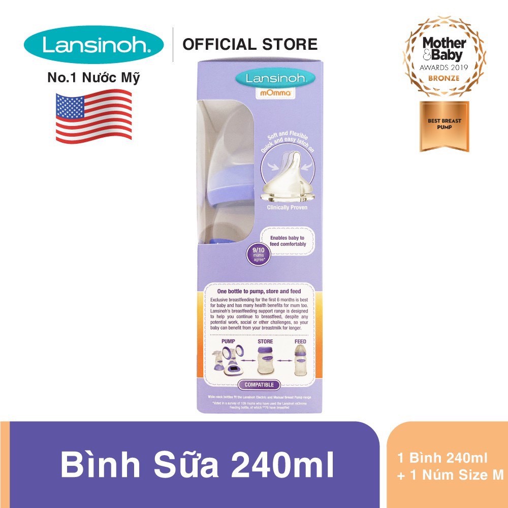 Bình sữa Lansinoh 160ml / 240ml