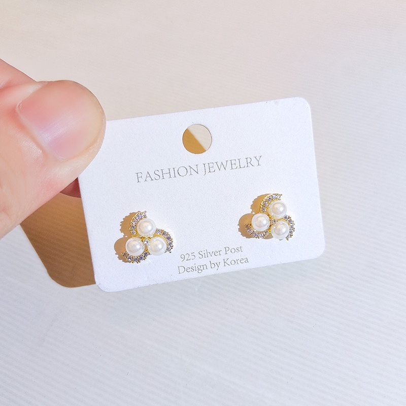 Bông Tai Đính Ngọc Trai Lấp Lánh Thanh Lịch Thời Trang Hàn Quốc Cho Nữ