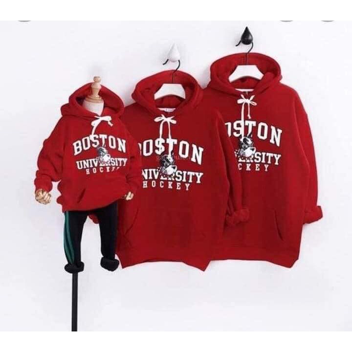áo gia đình thu đông, áo hoodie gia đình màu đỏ chất đẹp đủ size giá sĩ
