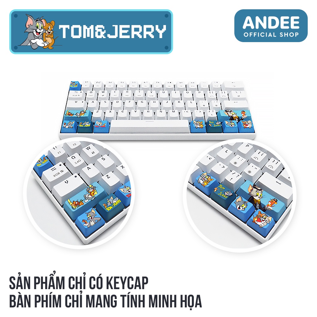 Keycap PBT in dyesub nhiều màu hoạt hình siêu dễ thương Shiba Inu - Doraemon