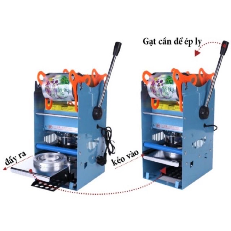 Máy dập nắp cốc ET-D7, dán miệng cốc nhựa