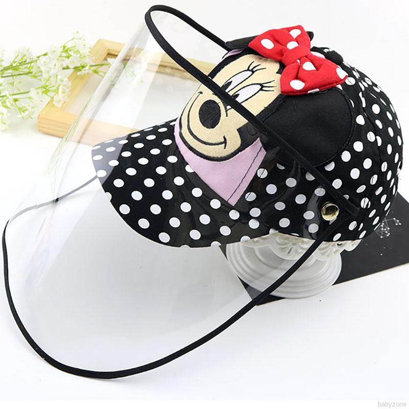 Mũ chống bụi bẩn chống giọt bắn có thể tháo rời được in họa tiết hoạt hình dành cho bé gái