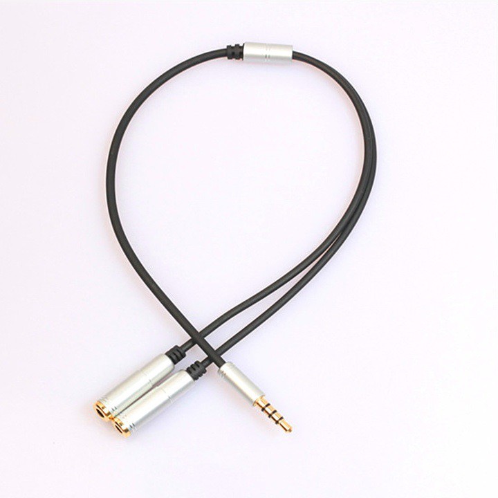Dây chia từ 3.5 ra 1 tai nghe và 1 mic 4 khấc loại tốt mạ vàng chất lượng cao chuyên dụng cho live Stream