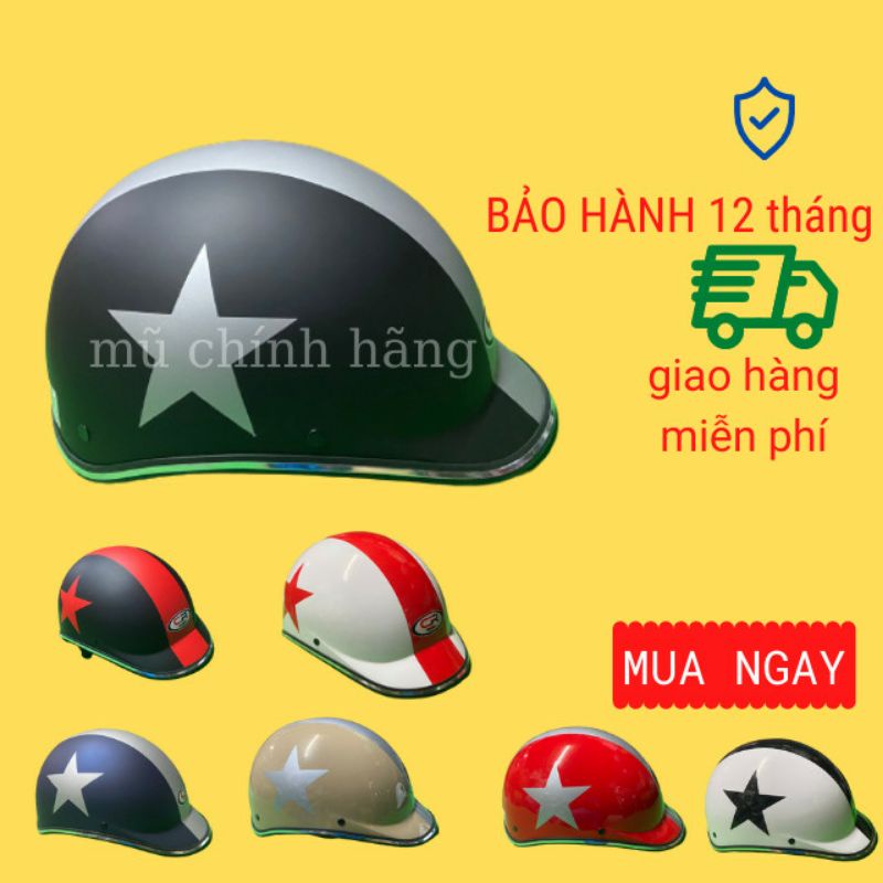 Mũ bảo hiểm 1/2 lưỡi liền sao siêu bền đẹp