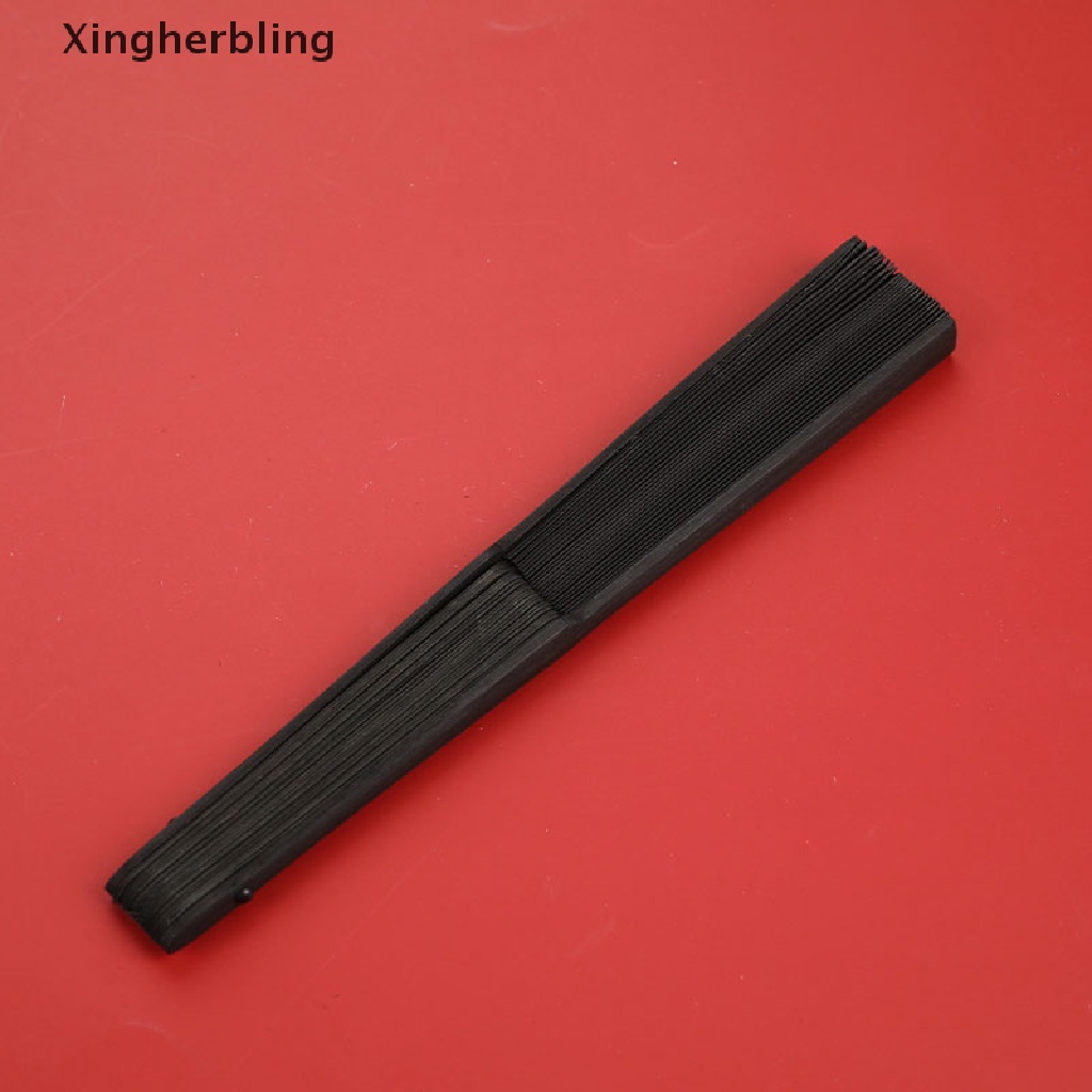 Quạt Xếp Cầm Tay Màu Đen Phong Cách Trung Hoa Cổ Điển