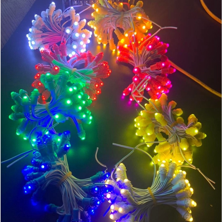 10 Dây led 50 bóng f5 đầu màu trang trí ngoài trời, chống nước tốt giá rẻ