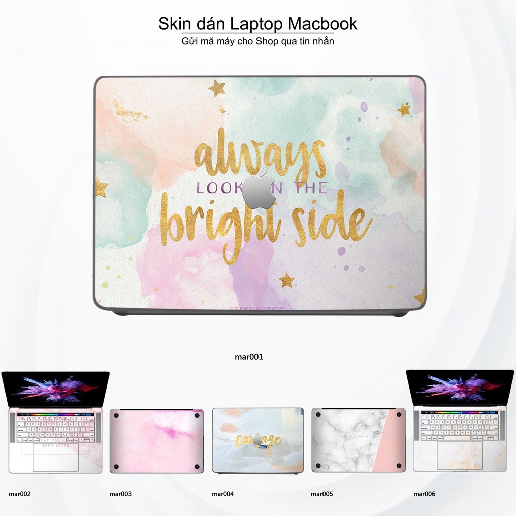 Skin dán Macbook mẫu vân Marble (đã cắt sẵn, inbox mã máy cho shop)