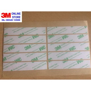 COMBO 60 miếng Băng keo 2 mặt 3M 55256 chịu nhiệt Khổ 15mm x 80mm