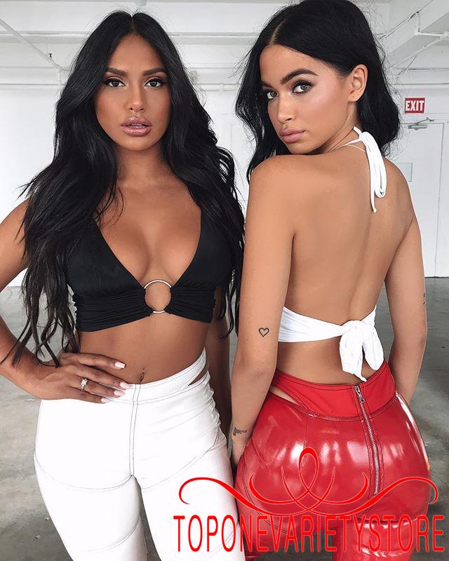 Áo yếm hở bụng phối vòng kim loại thời trang mùa hè quyến rũ cho nữ | BigBuy360 - bigbuy360.vn