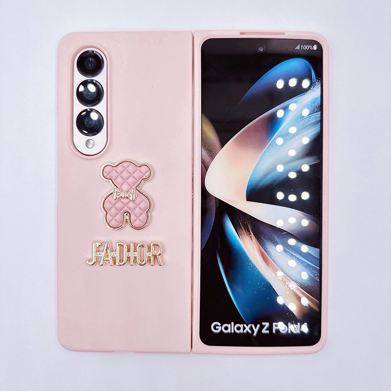 Z Ốp Điện Thoại Cứng Gấp 2 Họa Tiết Gấu / Bánh Macaroon / Chữ Cái DIY Cho Samsung Galaxy Z Fold 4 Z Fold 3 Z Fold 4